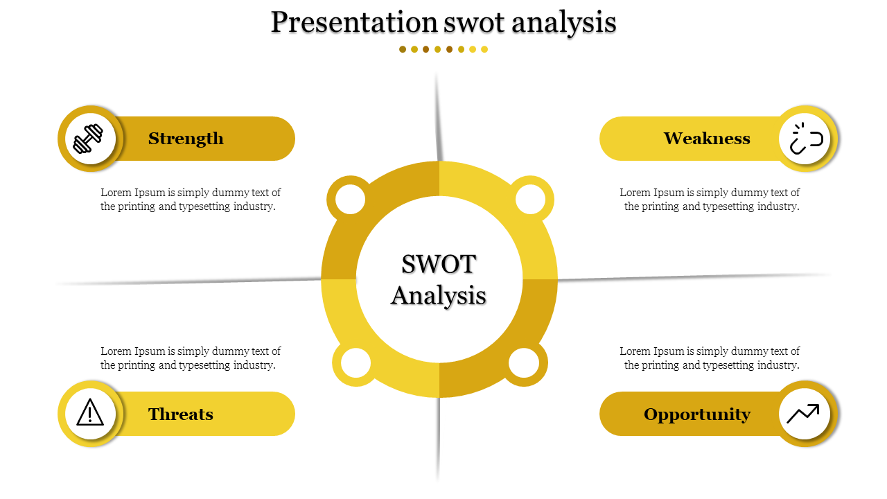 Free - Attractive Presentation SWOT Analysis Slide Design 4-Node